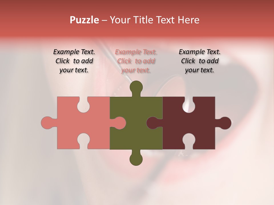 A Child With A Pair Of Scissors In Their Mouth PowerPoint Template