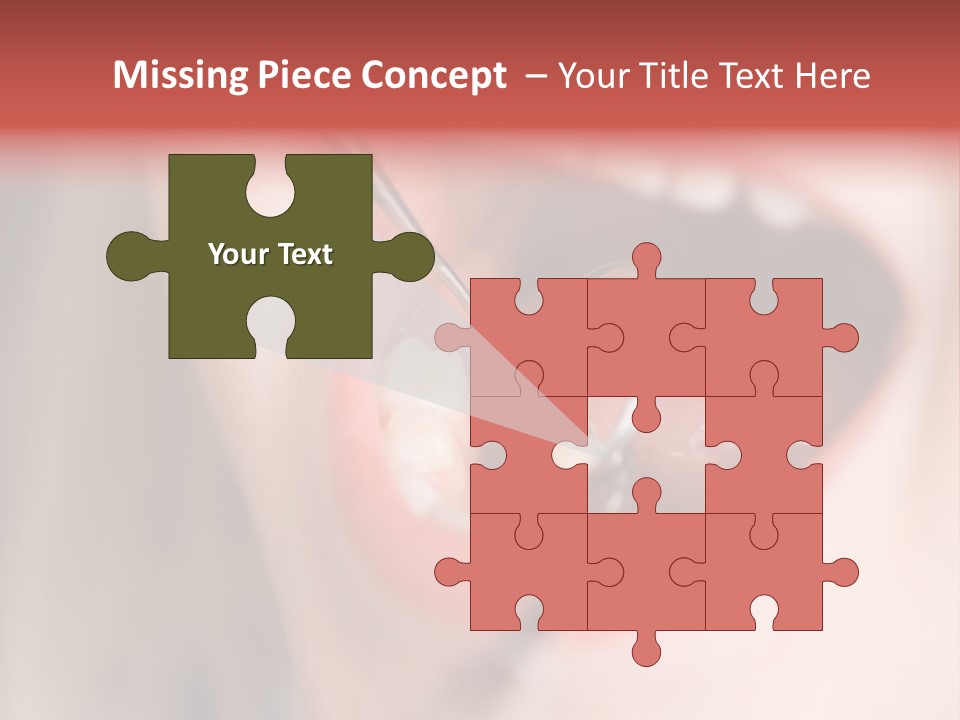 A Child With A Pair Of Scissors In Their Mouth PowerPoint Template