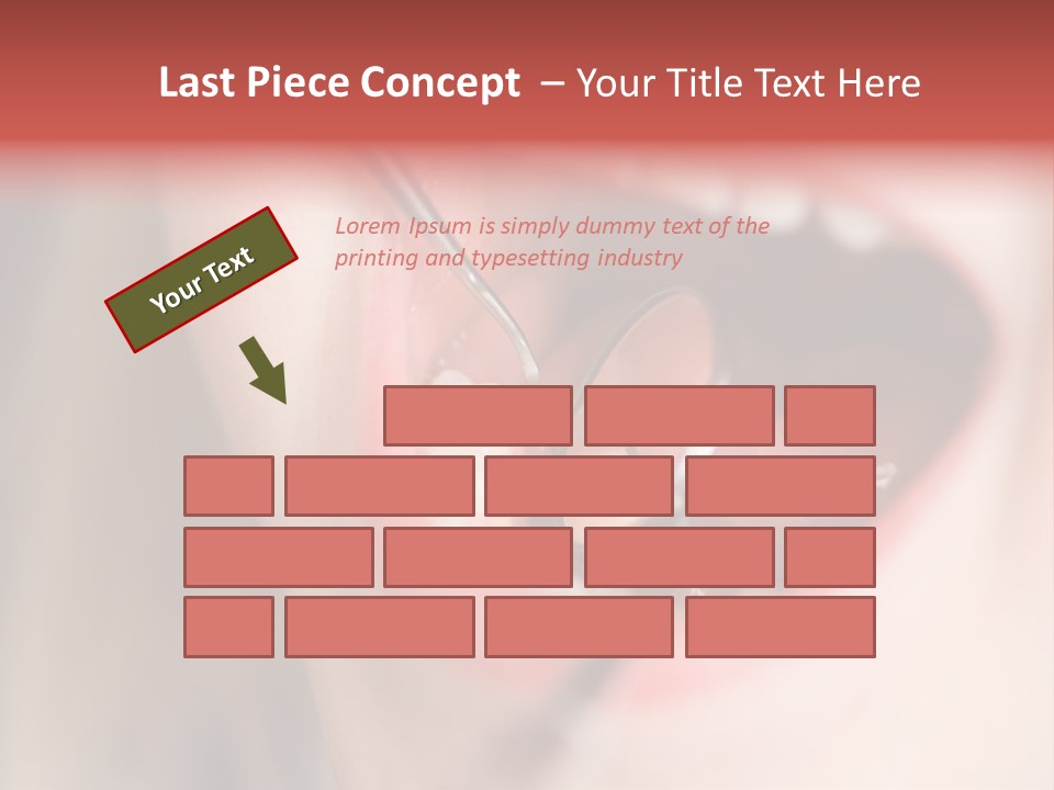 A Child With A Pair Of Scissors In Their Mouth PowerPoint Template