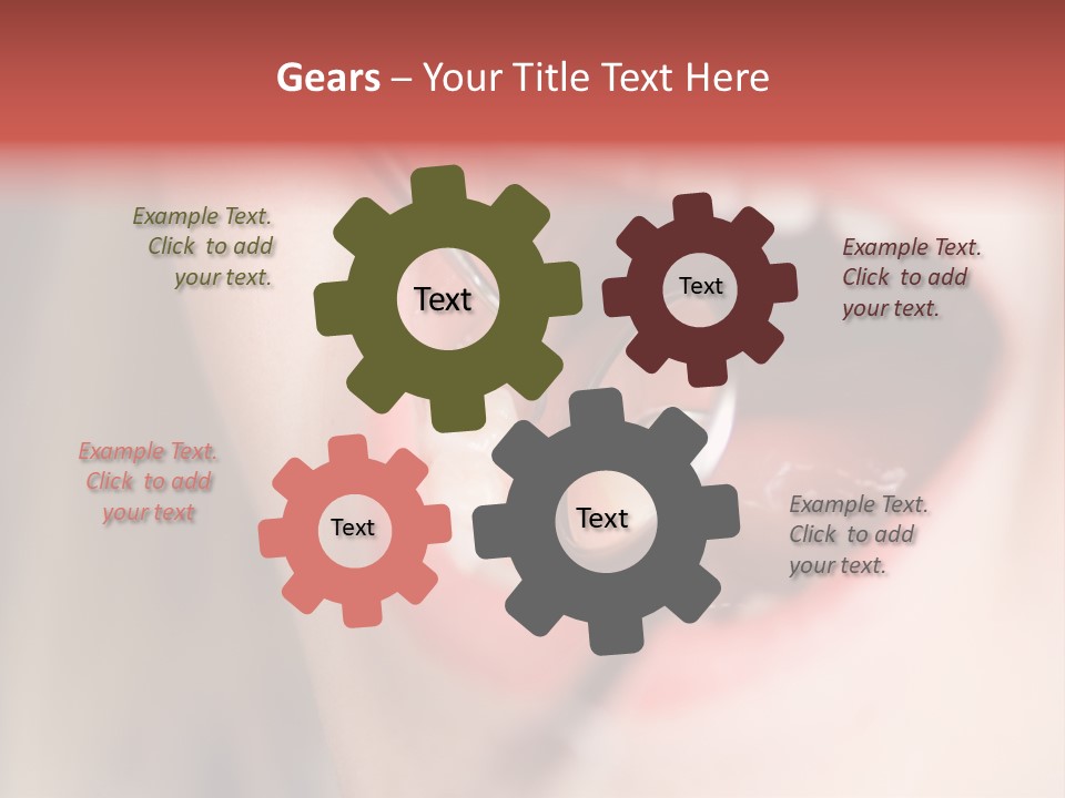 A Child With A Pair Of Scissors In Their Mouth PowerPoint Template