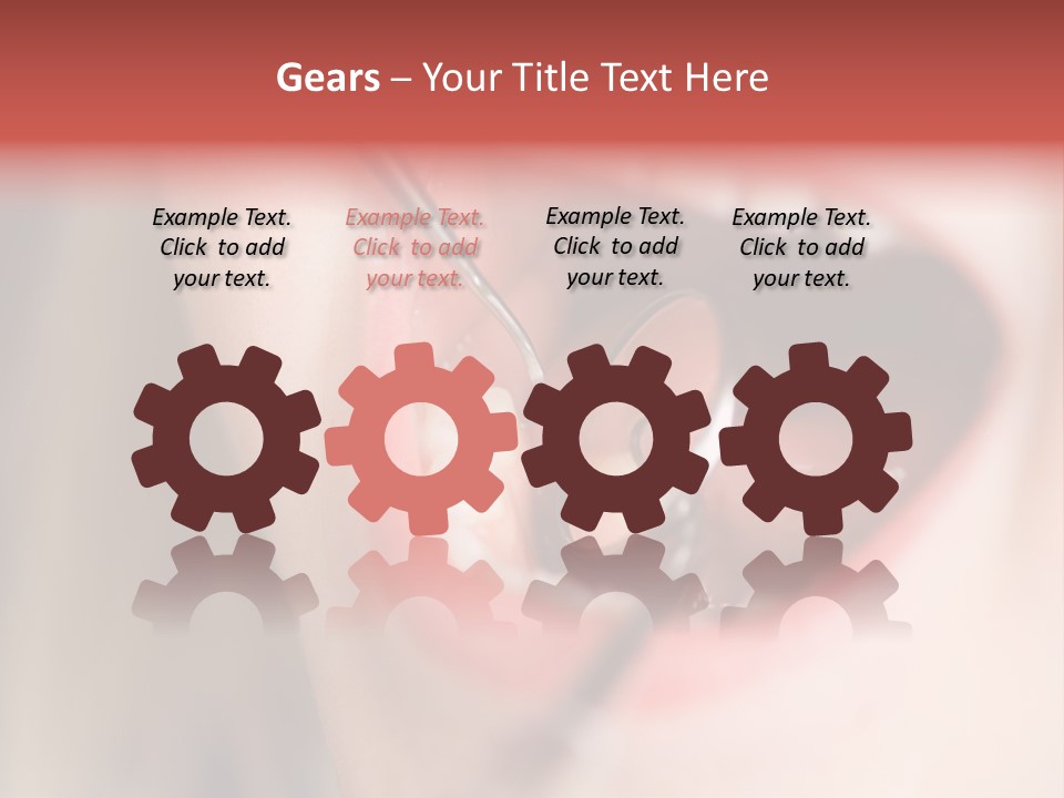 A Child With A Pair Of Scissors In Their Mouth PowerPoint Template