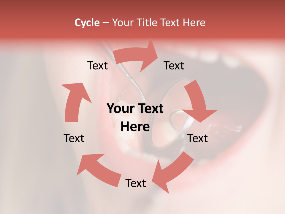 A Child With A Pair Of Scissors In Their Mouth PowerPoint Template