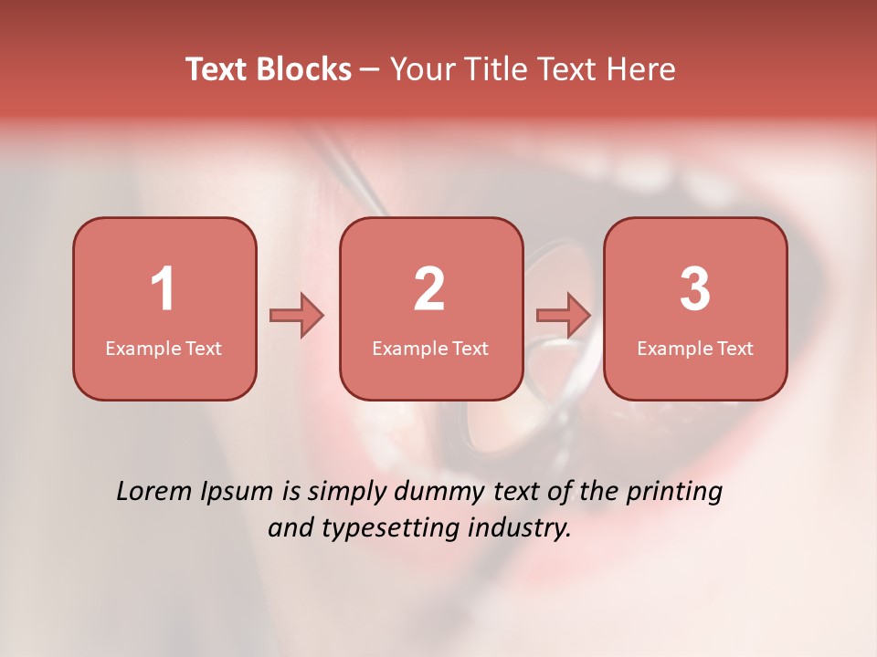 A Child With A Pair Of Scissors In Their Mouth PowerPoint Template
