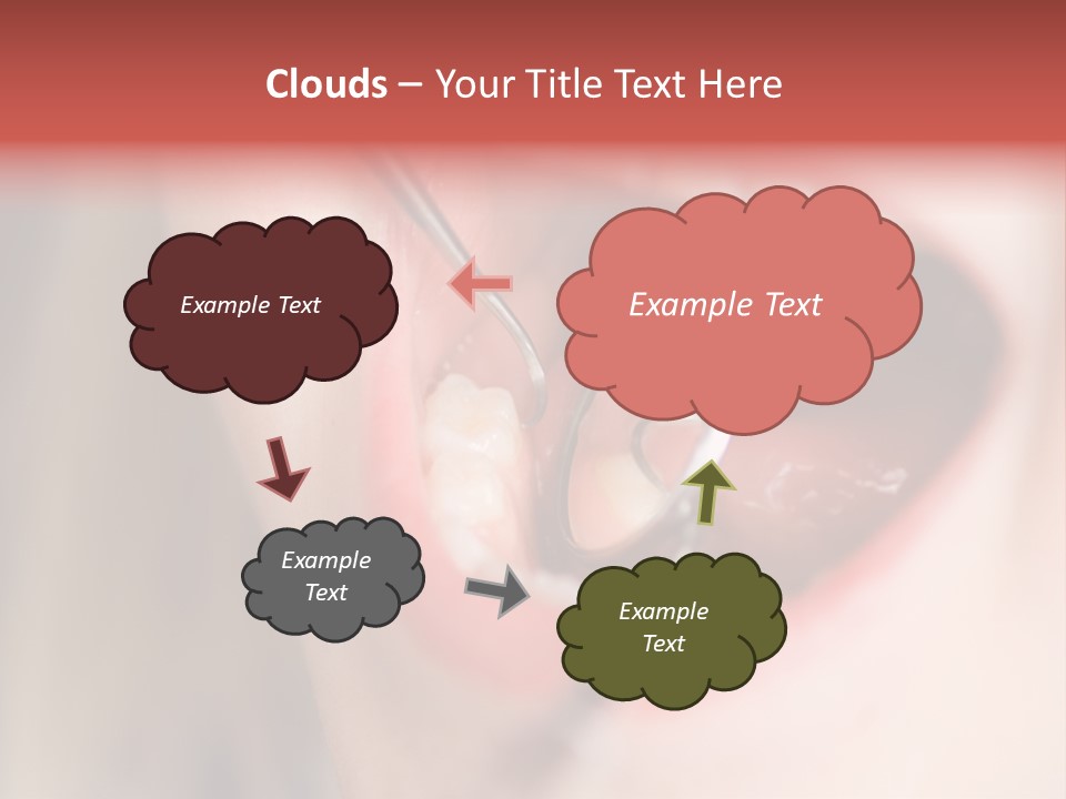 A Child With A Pair Of Scissors In Their Mouth PowerPoint Template