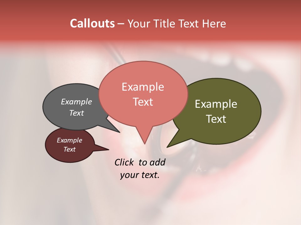 A Child With A Pair Of Scissors In Their Mouth PowerPoint Template