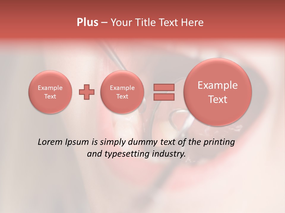 A Child With A Pair Of Scissors In Their Mouth PowerPoint Template