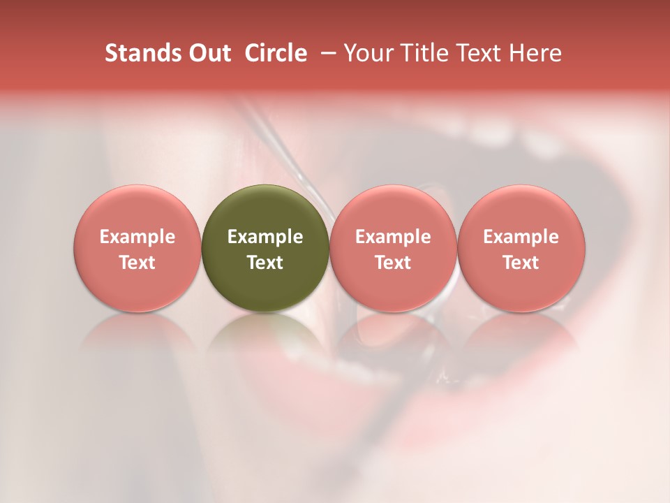 A Child With A Pair Of Scissors In Their Mouth PowerPoint Template