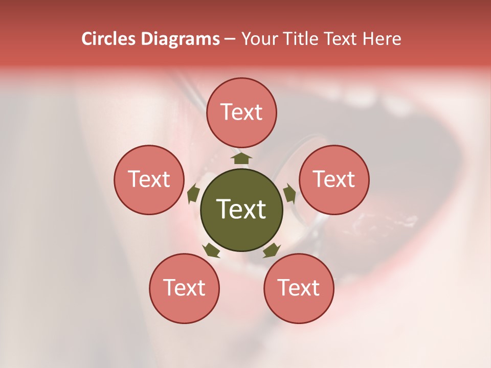 A Child With A Pair Of Scissors In Their Mouth PowerPoint Template