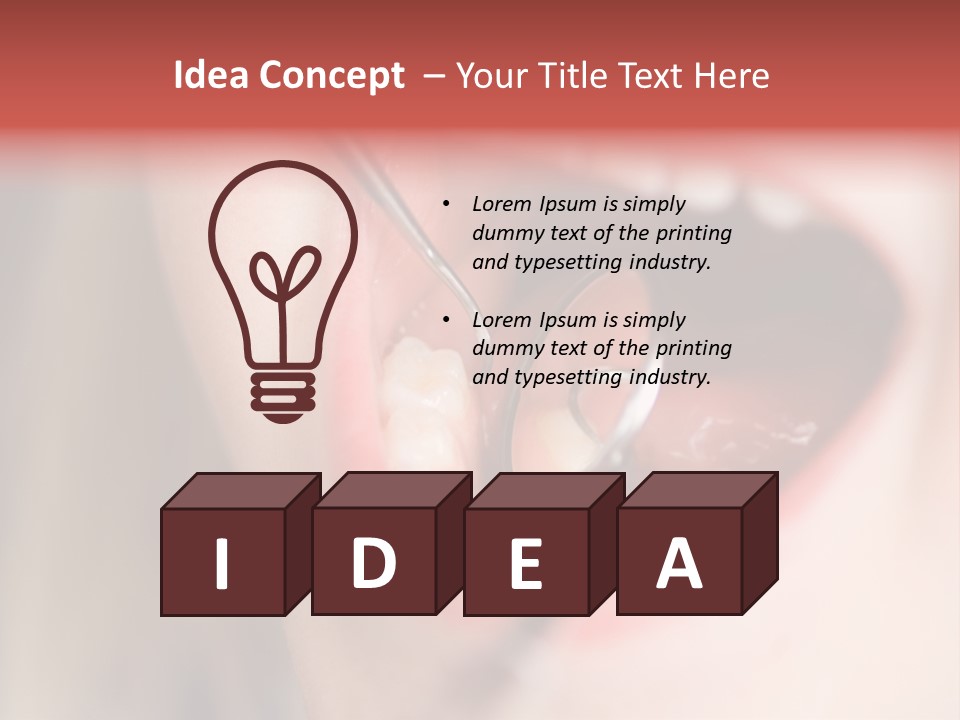 A Child With A Pair Of Scissors In Their Mouth PowerPoint Template