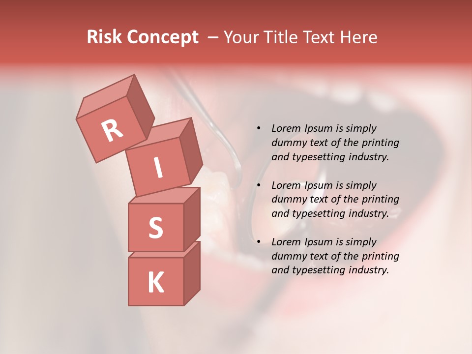 A Child With A Pair Of Scissors In Their Mouth PowerPoint Template