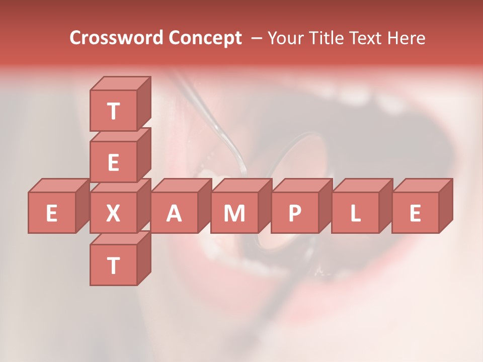 A Child With A Pair Of Scissors In Their Mouth PowerPoint Template