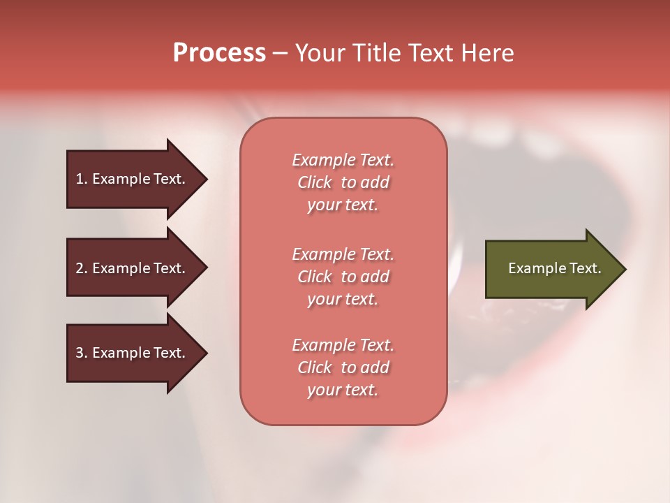 A Child With A Pair Of Scissors In Their Mouth PowerPoint Template