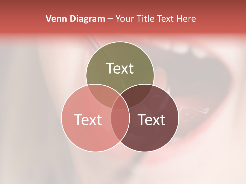 A Child With A Pair Of Scissors In Their Mouth PowerPoint Template