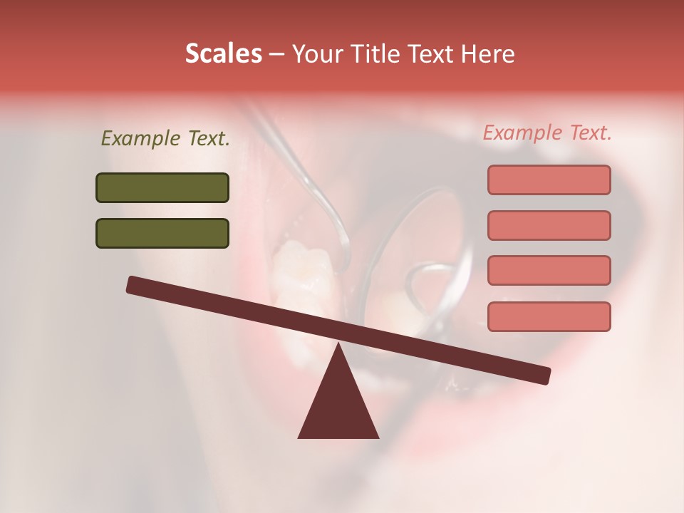 A Child With A Pair Of Scissors In Their Mouth PowerPoint Template