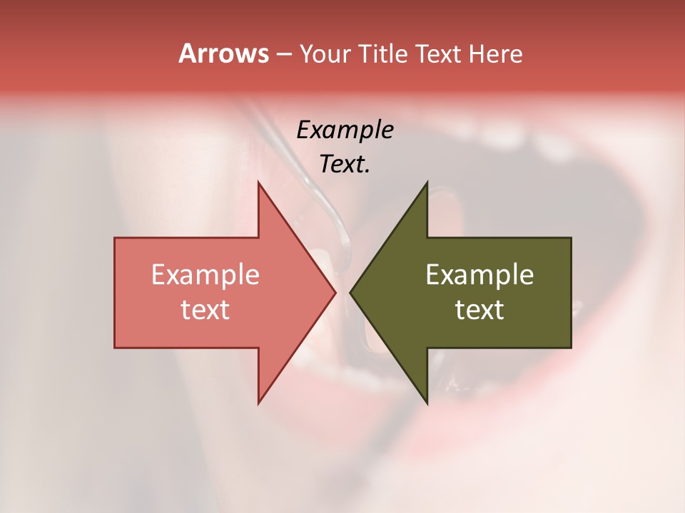 A Child With A Pair Of Scissors In Their Mouth PowerPoint Template