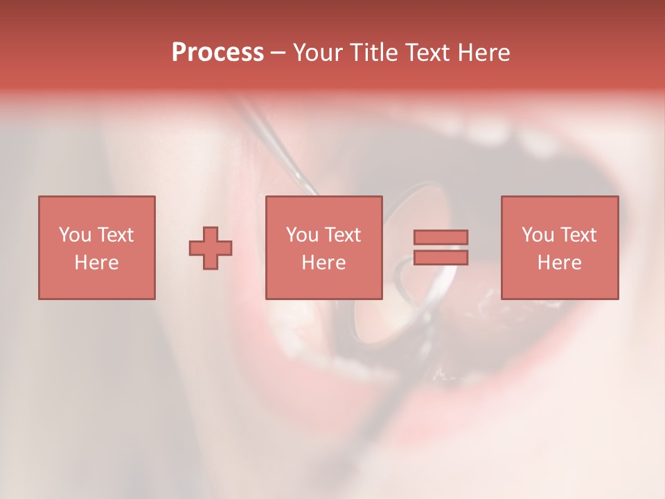 A Child With A Pair Of Scissors In Their Mouth PowerPoint Template