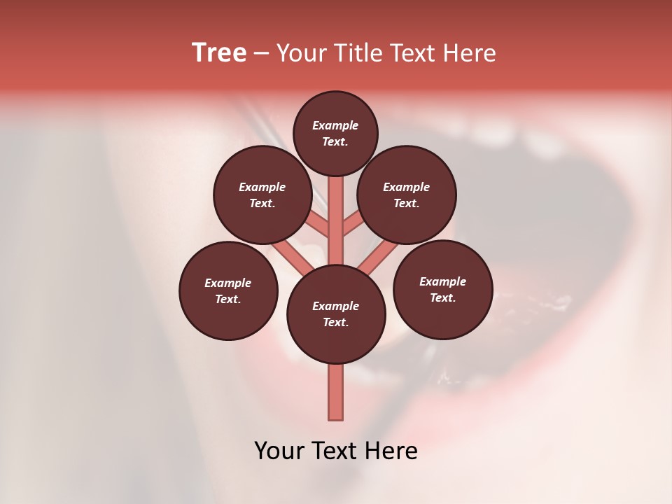 A Child With A Pair Of Scissors In Their Mouth PowerPoint Template