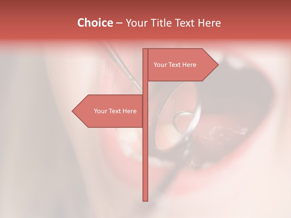 A Child With A Pair Of Scissors In Their Mouth PowerPoint Template