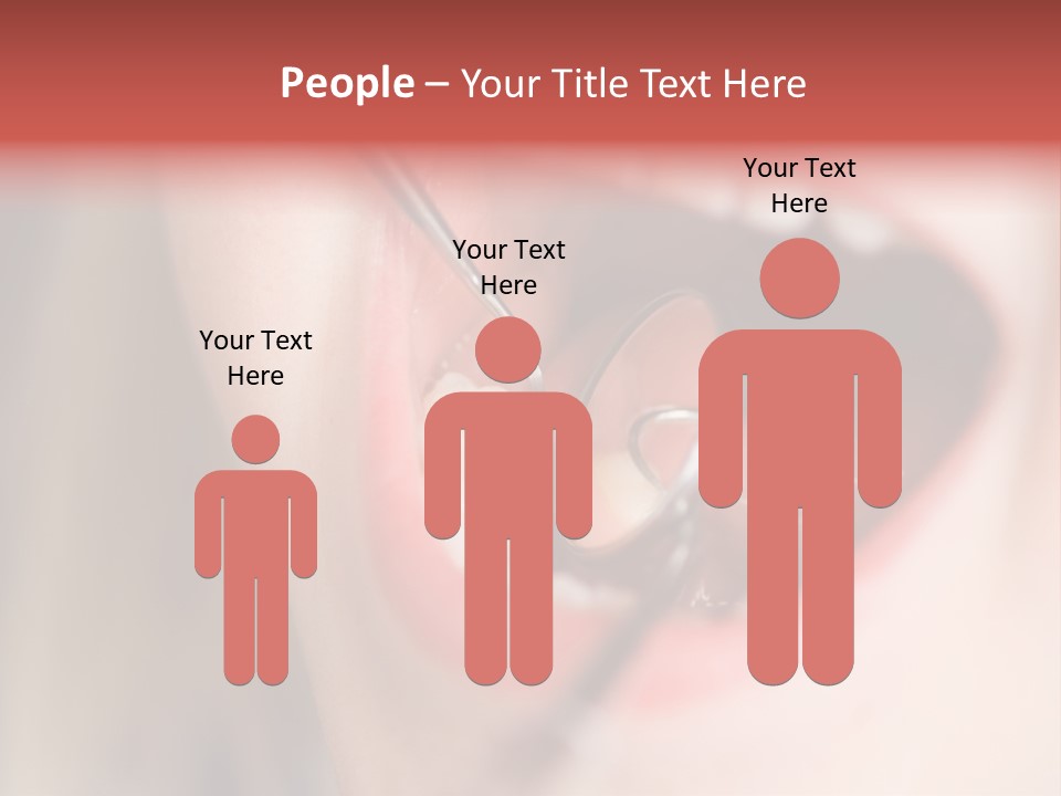 A Child With A Pair Of Scissors In Their Mouth PowerPoint Template