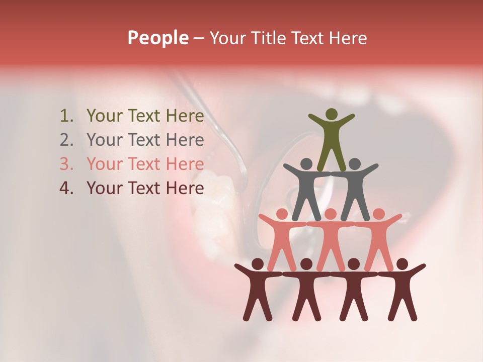 A Child With A Pair Of Scissors In Their Mouth PowerPoint Template