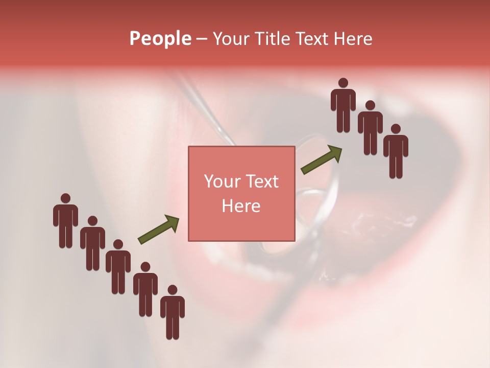 A Child With A Pair Of Scissors In Their Mouth PowerPoint Template