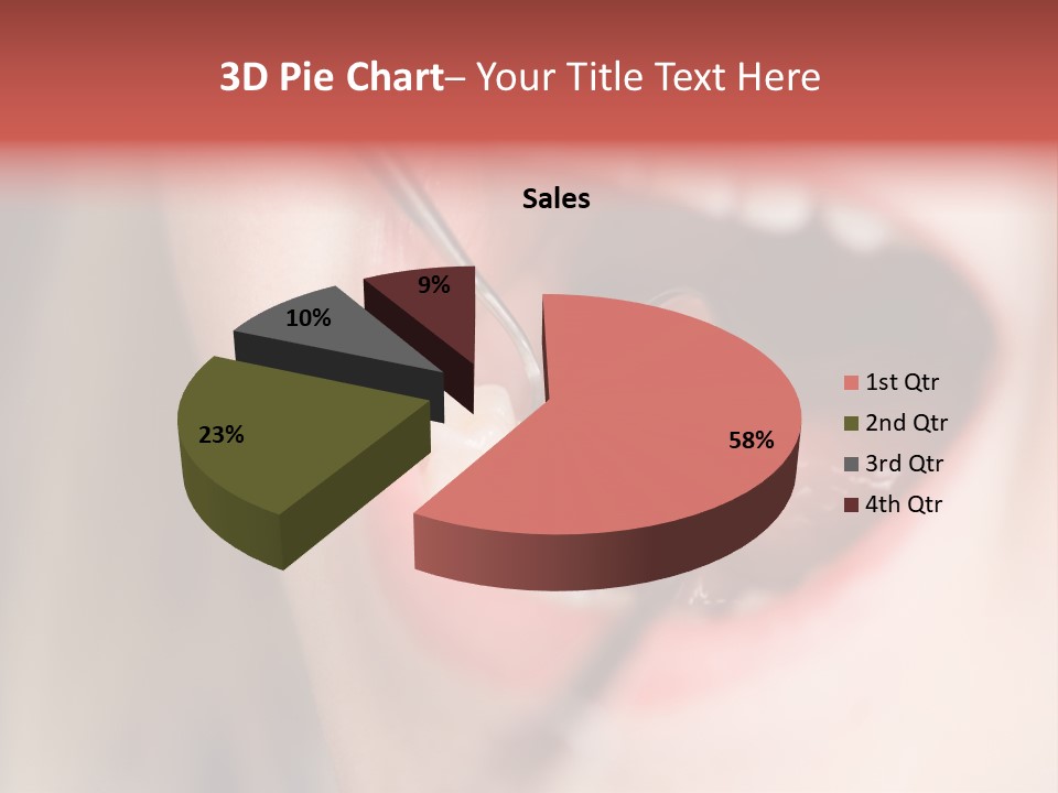 A Child With A Pair Of Scissors In Their Mouth PowerPoint Template