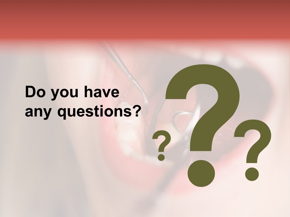 A Child With A Pair Of Scissors In Their Mouth PowerPoint Template