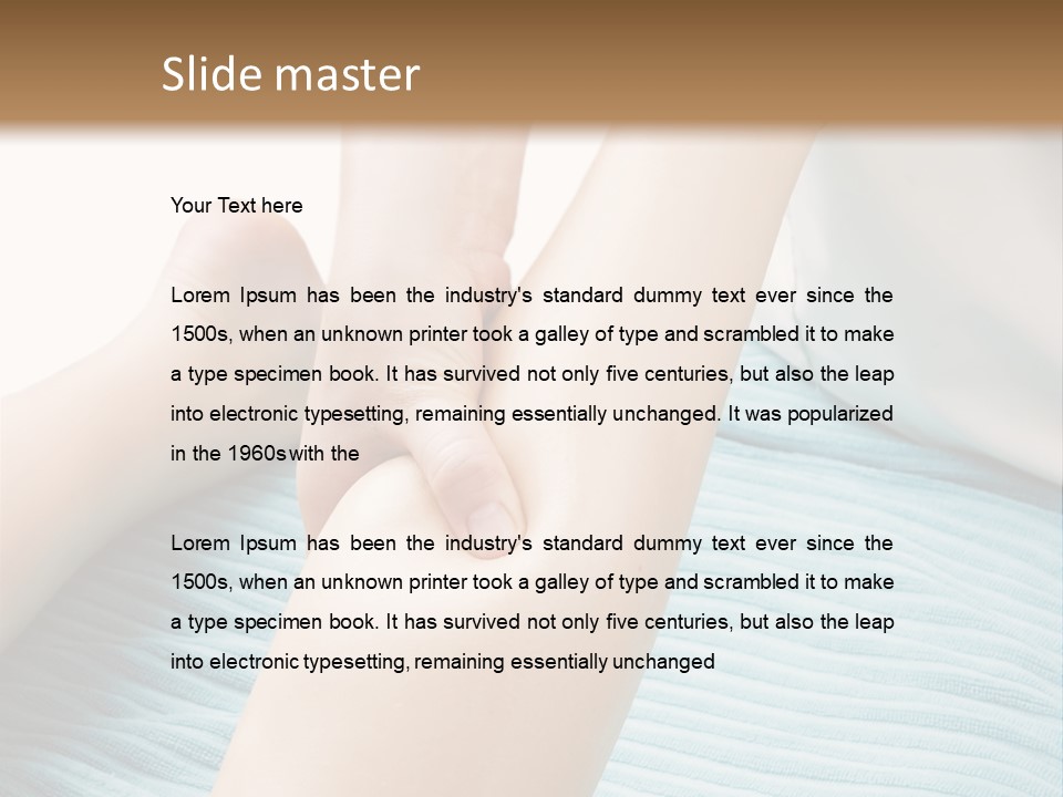 A Detail Image Of A Female Leg Being Massaged. PowerPoint Template