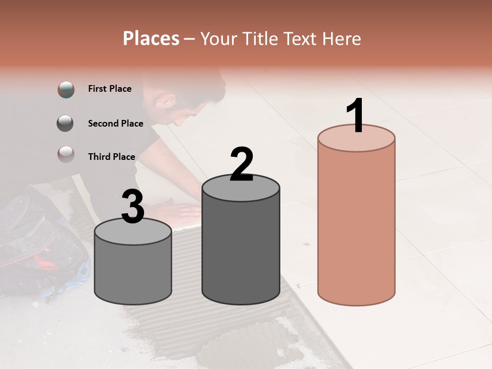Man Installs Ceramic Tile PowerPoint Template