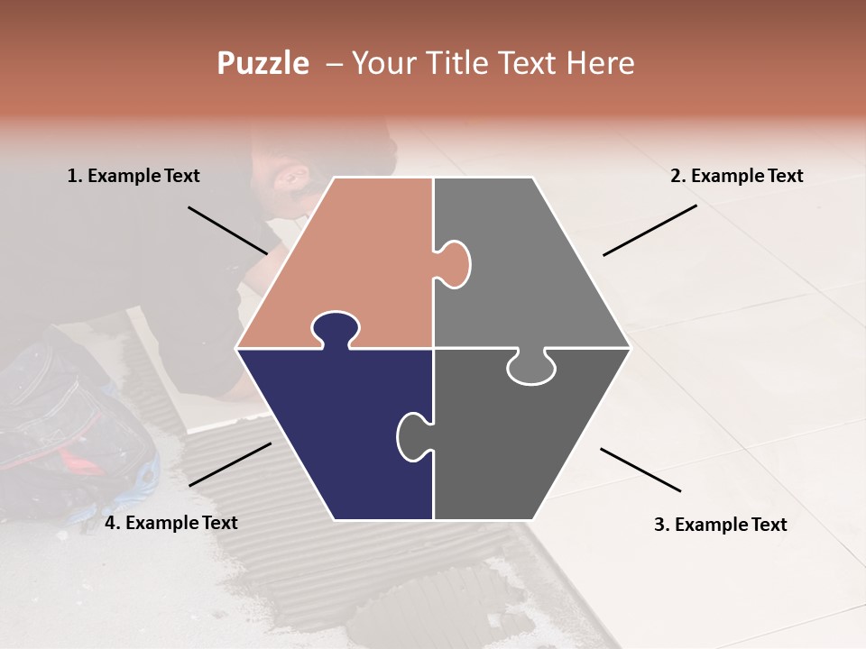 Man Installs Ceramic Tile PowerPoint Template
