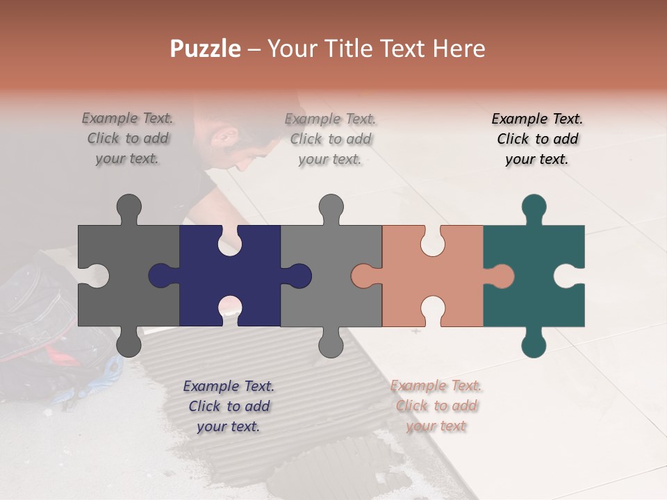 Man Installs Ceramic Tile PowerPoint Template