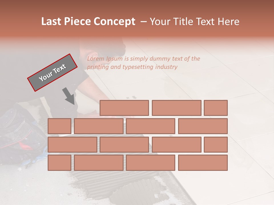 Man Installs Ceramic Tile PowerPoint Template