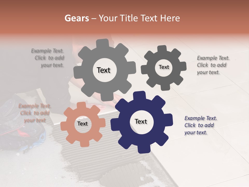 Man Installs Ceramic Tile PowerPoint Template