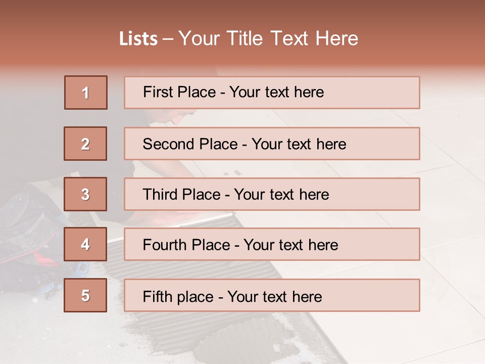 Man Installs Ceramic Tile PowerPoint Template