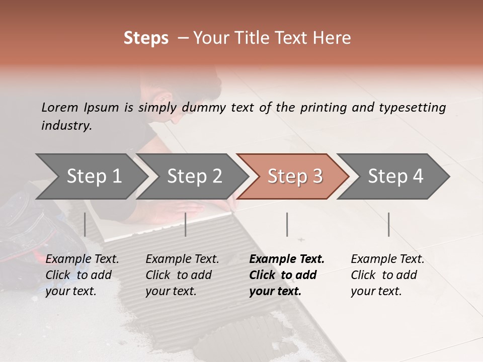 Man Installs Ceramic Tile PowerPoint Template