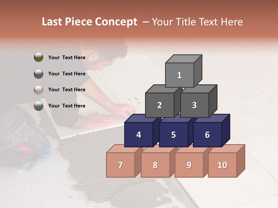 Man Installs Ceramic Tile PowerPoint Template