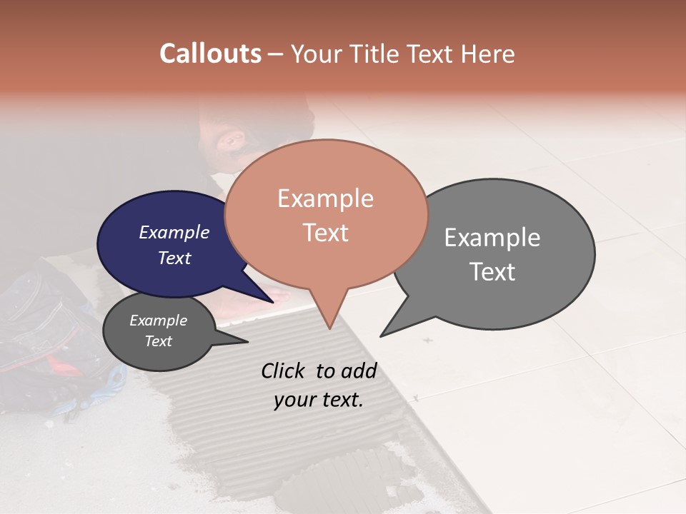 Man Installs Ceramic Tile PowerPoint Template