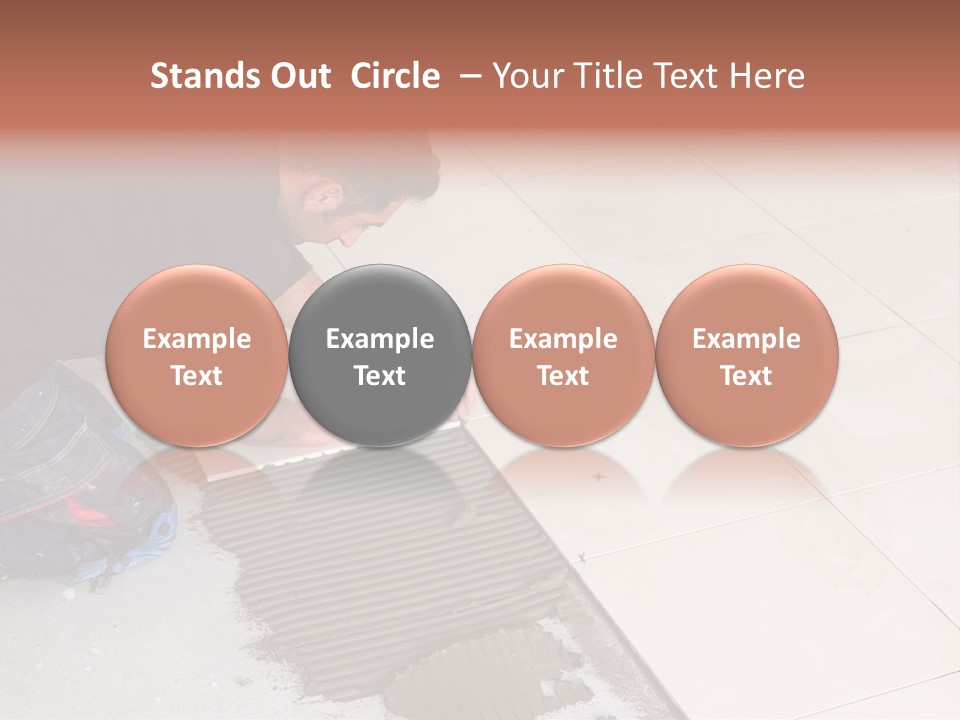 Man Installs Ceramic Tile PowerPoint Template