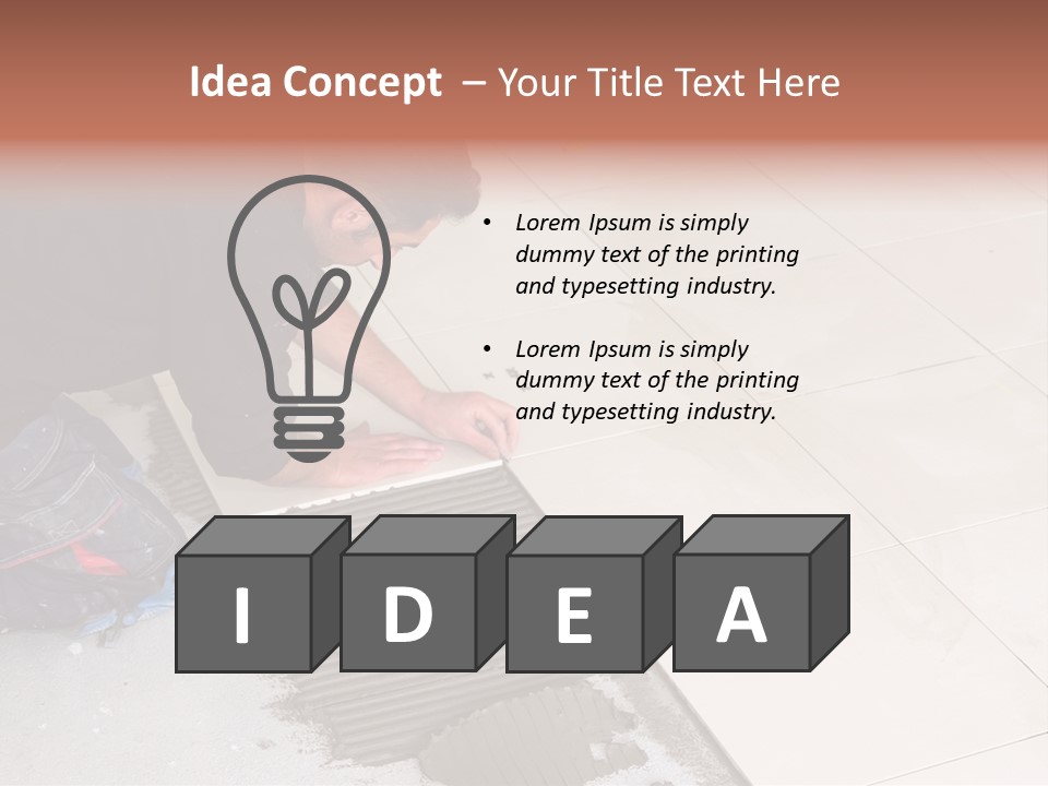 Man Installs Ceramic Tile PowerPoint Template
