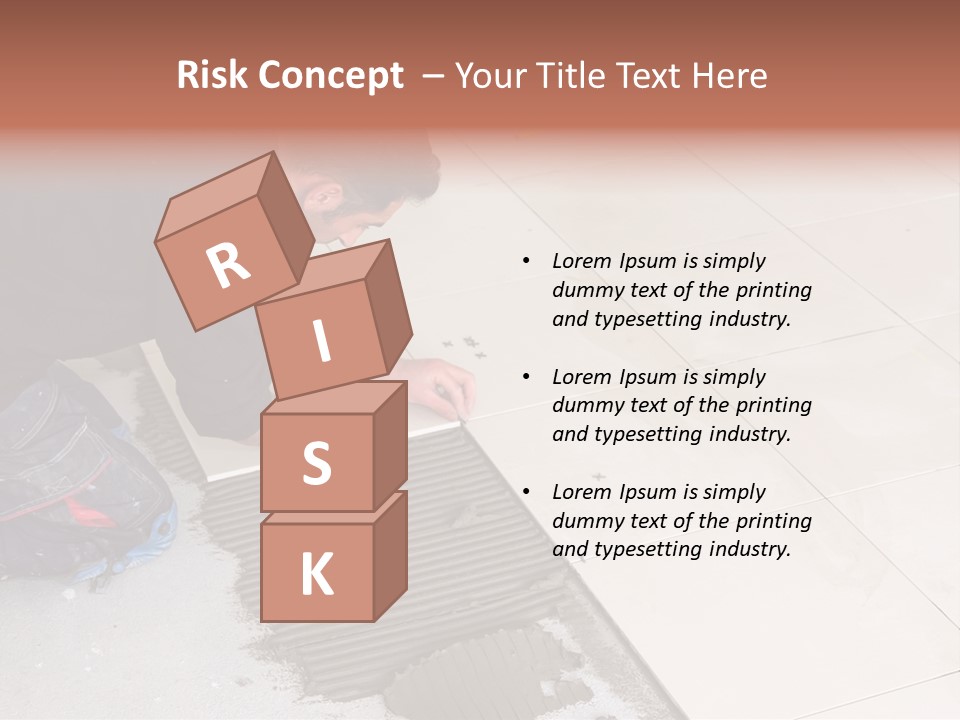 Man Installs Ceramic Tile PowerPoint Template