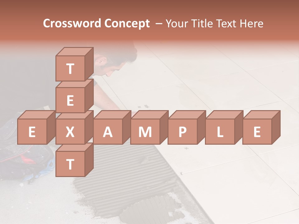 Man Installs Ceramic Tile PowerPoint Template