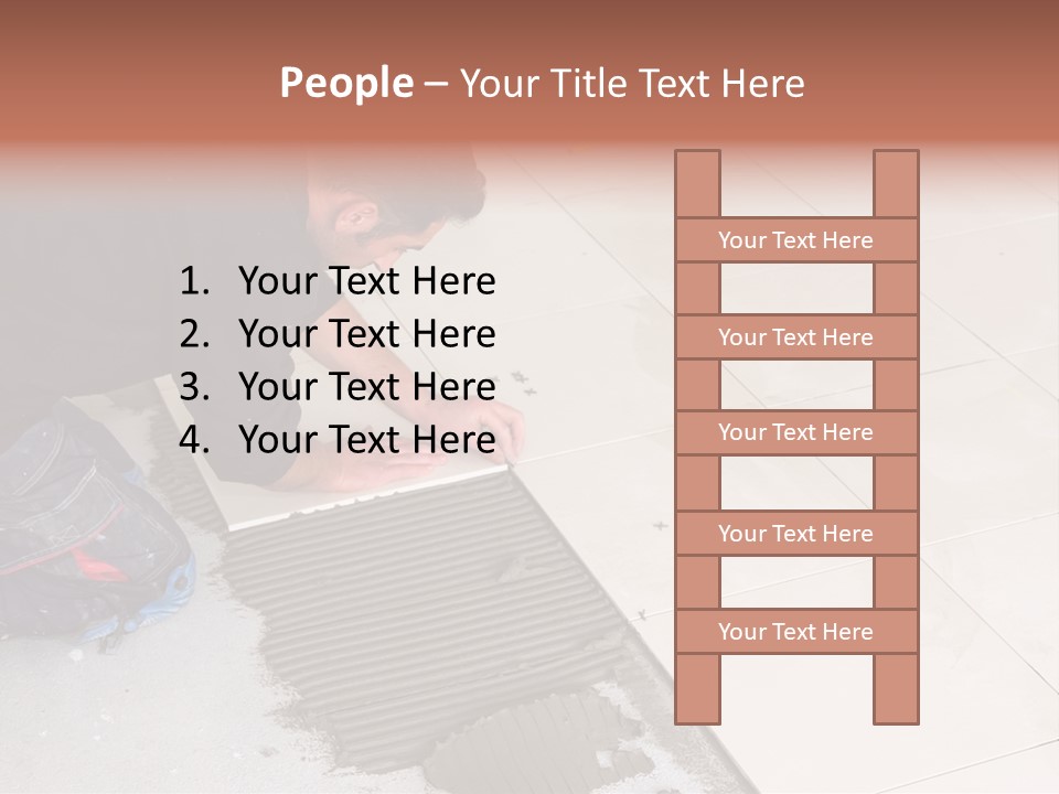 Man Installs Ceramic Tile PowerPoint Template