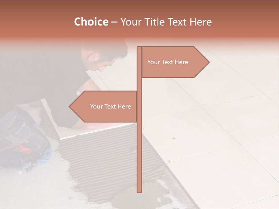 Man Installs Ceramic Tile PowerPoint Template
