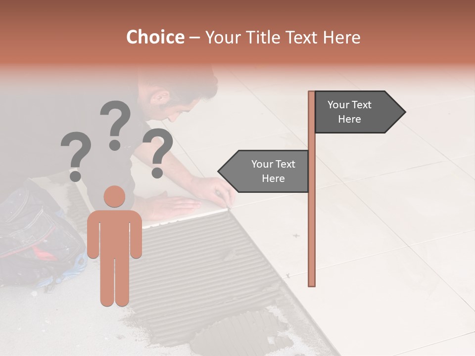 Man Installs Ceramic Tile PowerPoint Template