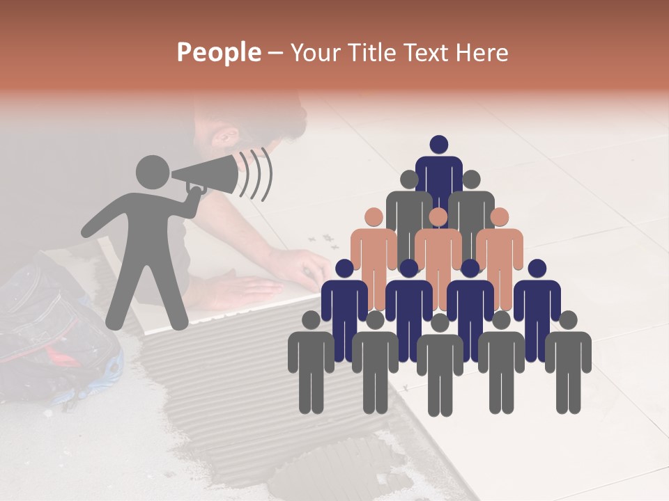 Man Installs Ceramic Tile PowerPoint Template