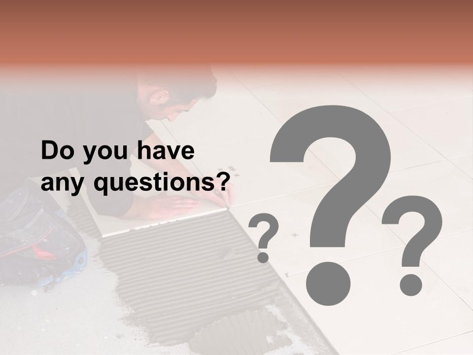 Man Installs Ceramic Tile PowerPoint Template