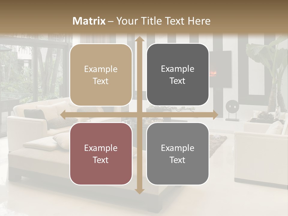 Modern House,Living-Room With The Modern Furniture PowerPoint Template
