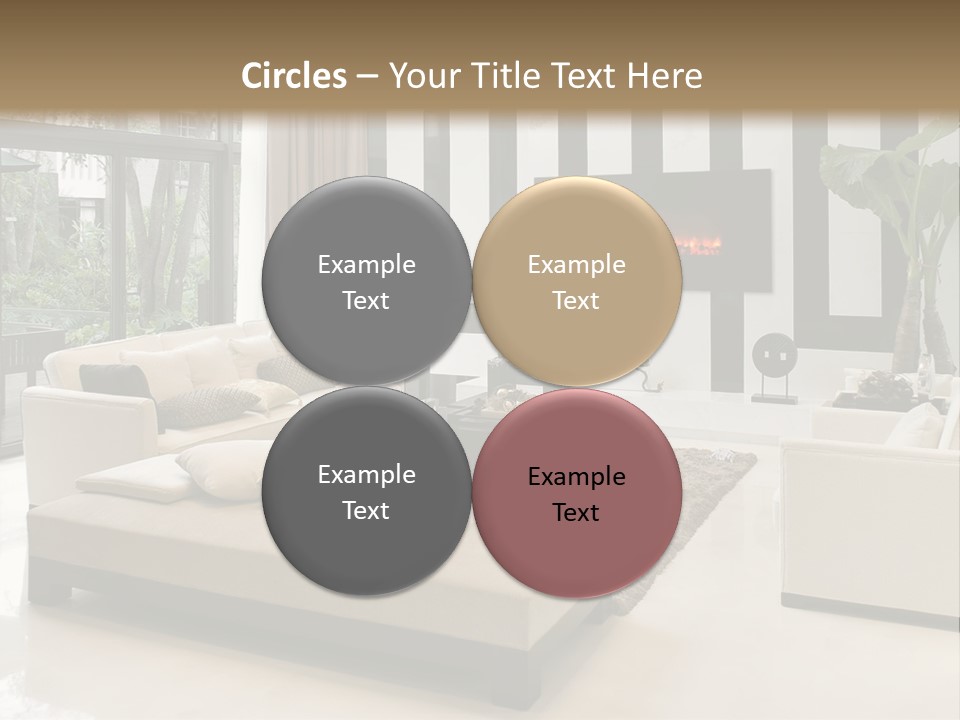 Modern House,Living-Room With The Modern Furniture PowerPoint Template