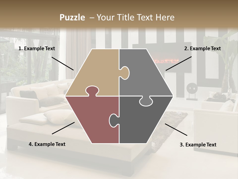 Modern House,Living-Room With The Modern Furniture PowerPoint Template