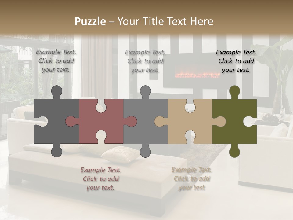 Modern House,Living-Room With The Modern Furniture PowerPoint Template